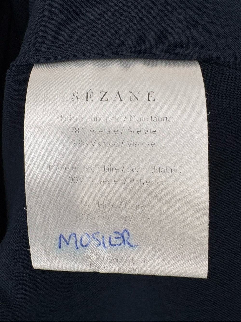 Sézane Ombeline Robe Open Back Mini Dress Size 36 (US 4) Marine Navy - Picture 12 of 13